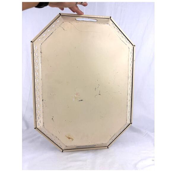 Vintage Patriotic Tray with Handles American Flag Eagle Metal Serving Decor Tray - Picture 2 of 8